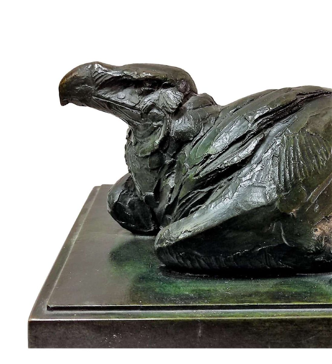 Bronze Lying Bird Of Prey +by Albéric Collin (1886-1962)-photo-2