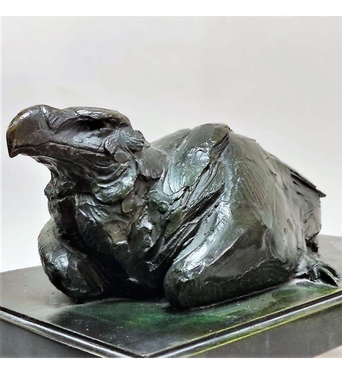 Bronze Lying Bird Of Prey +by Albéric Collin (1886-1962)-photo-3