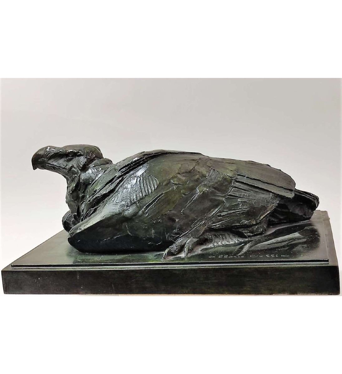 Bronze Lying Bird Of Prey +by Albéric Collin (1886-1962)-photo-1