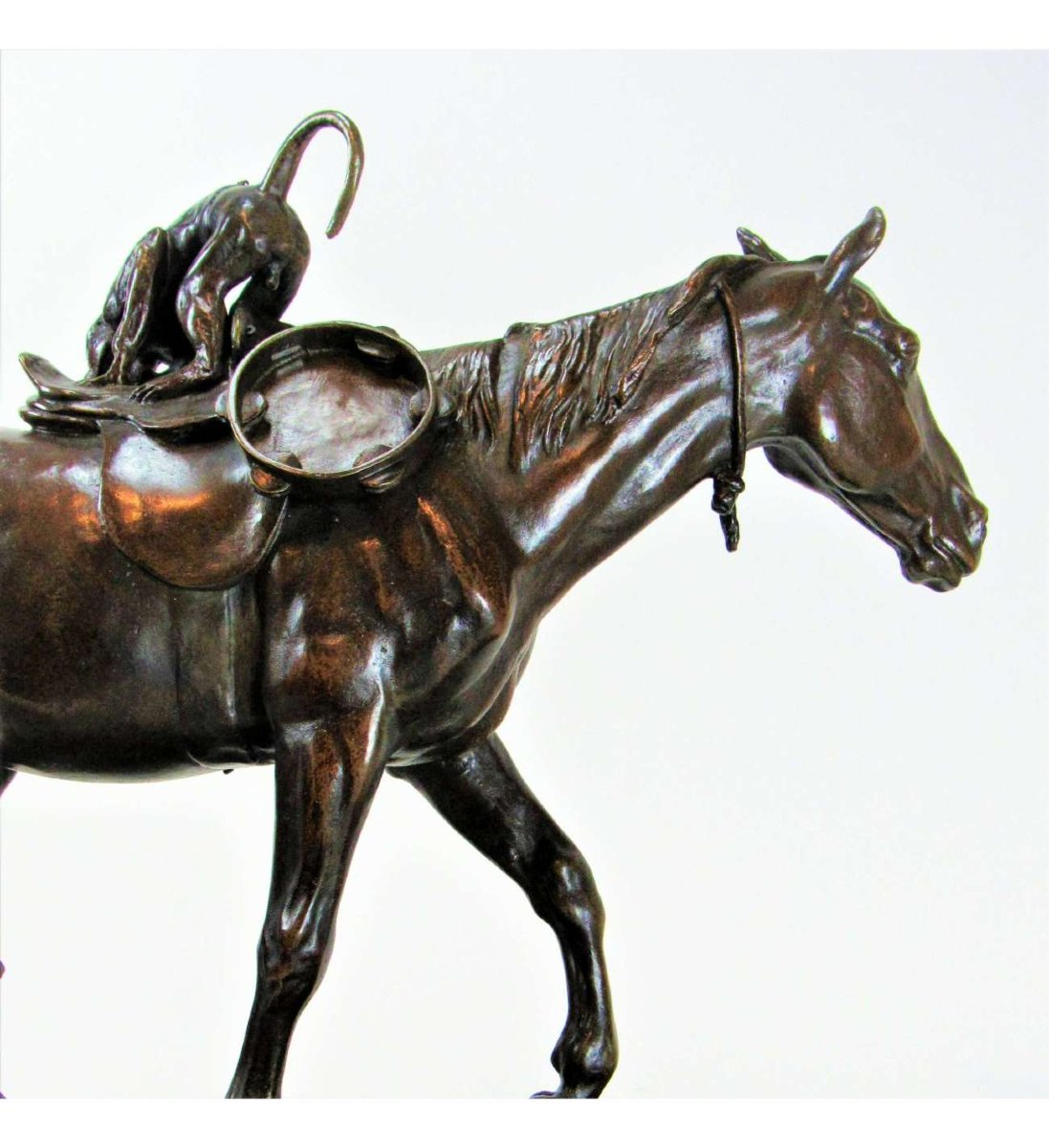 Vimar Auguste (1851-1916)+bronze, Bohemian Horse And Monkeys-photo-2