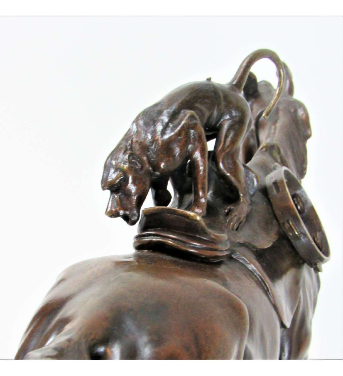 Vimar Auguste (1851-1916)+bronze, Bohemian Horse And Monkeys-photo-4