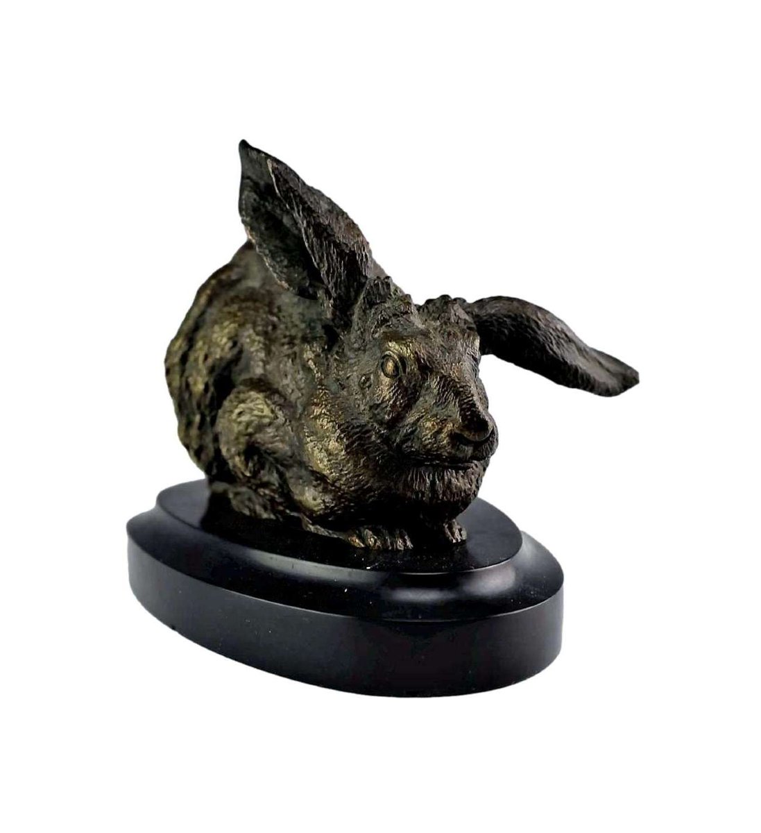 Bronze Hare Sculpture By + Ferdinand Pautrot (1832 - 1874)-photo-2