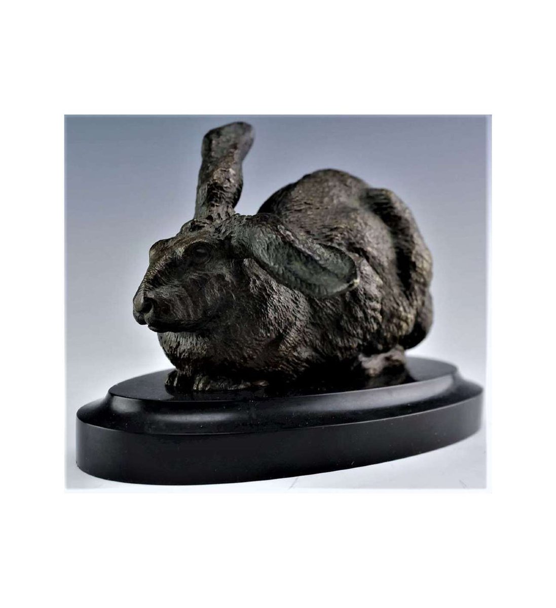 Bronze Hare Sculpture By + Ferdinand Pautrot (1832 - 1874)-photo-4