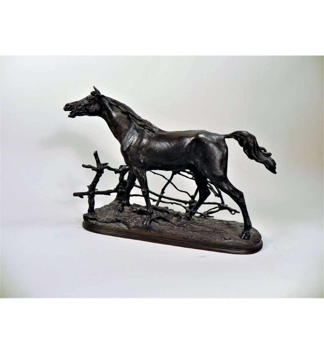 P.j. Mene 1846, Bronze Cast+ Djinn, Arabian Stallion-photo-2