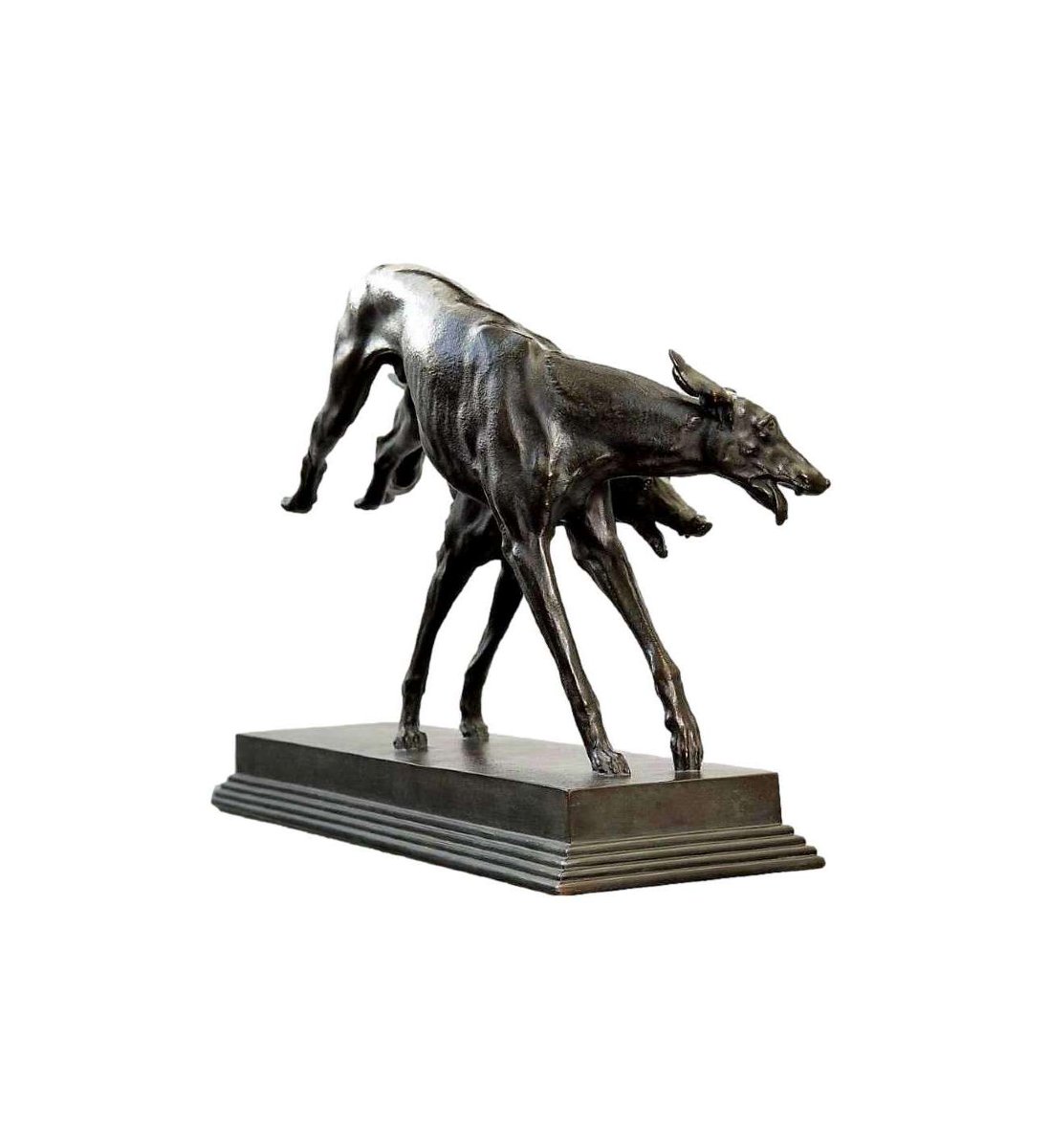 Otto Hofner — (1879-1946)+ Bronze Cast, Racing Greyhounds-photo-2