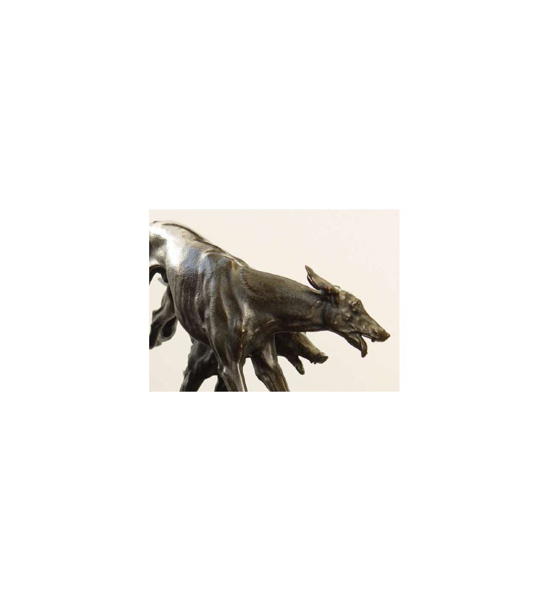Otto Hofner — (1879-1946)+ Bronze Cast, Racing Greyhounds-photo-4