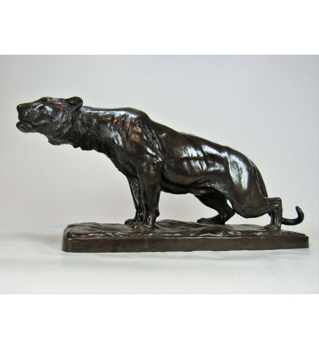 Georges Gardet — (1863-1939)+ Bronze Cast, Panther On The Lookout-photo-4