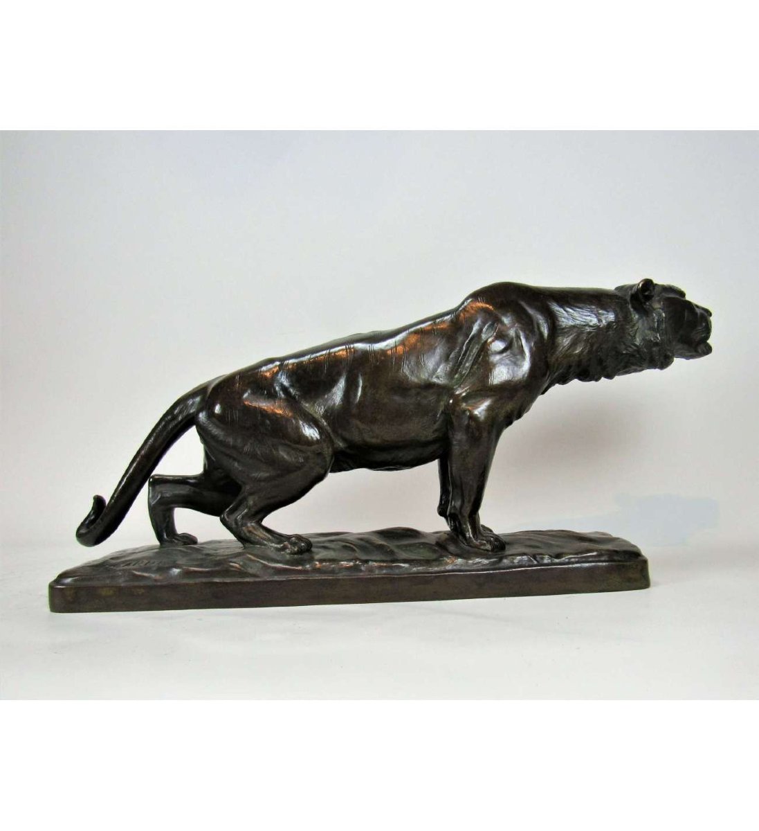 Georges Gardet — (1863-1939)+ Bronze Cast, Panther On The Lookout-photo-1
