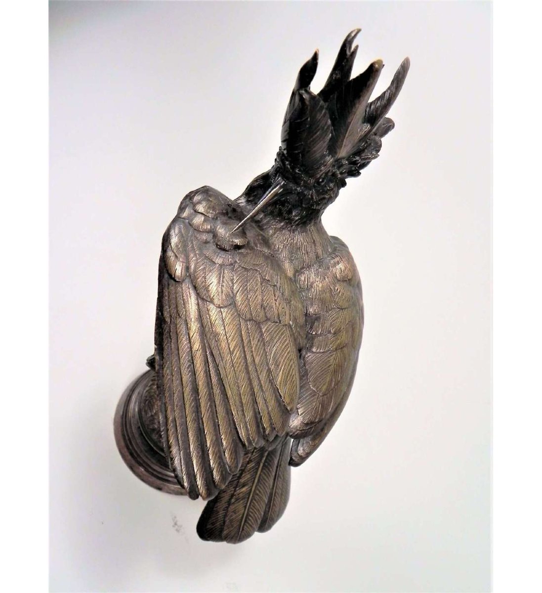Bronze, Le huppe arrangeant ses plumes par Alfred Dubucand (1828-1894)-photo-1