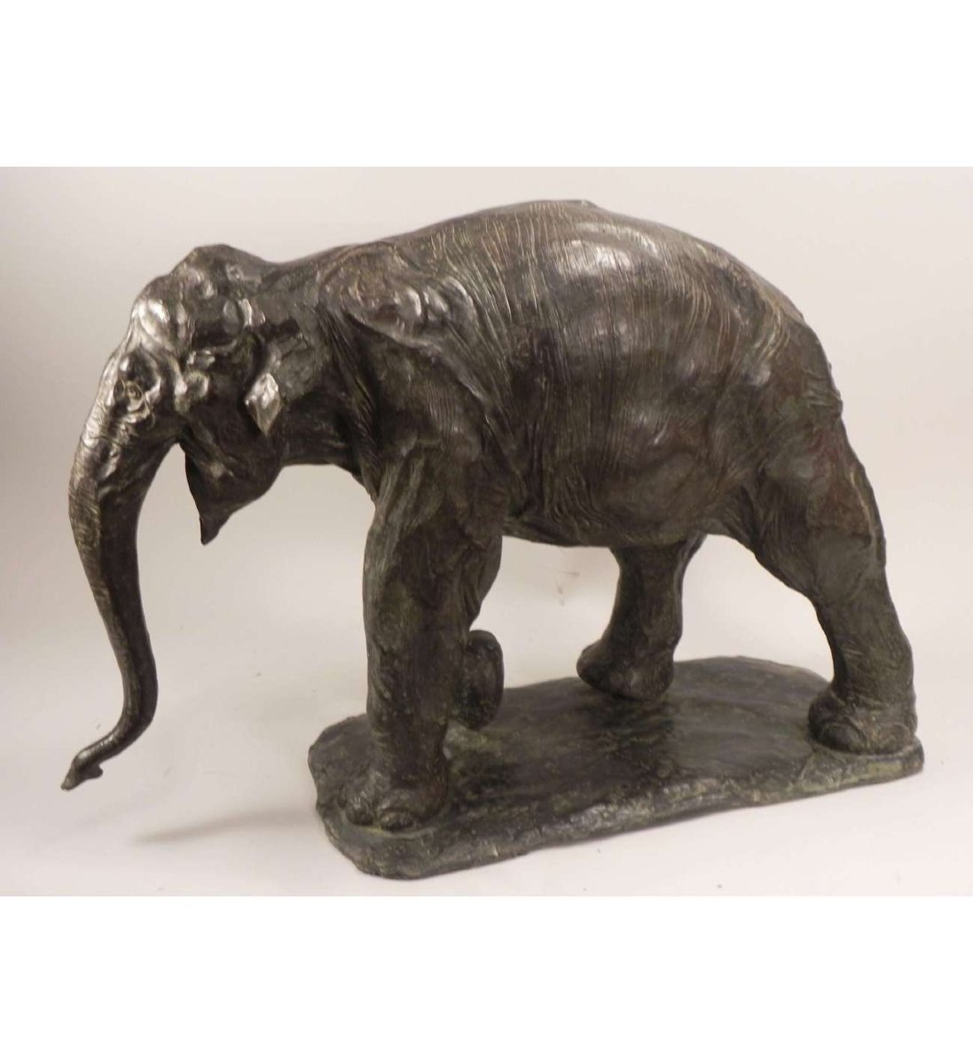 Rembrandt Bugatti(1884 - 1916)+Bronze "Éléphant en marche"-photo-3