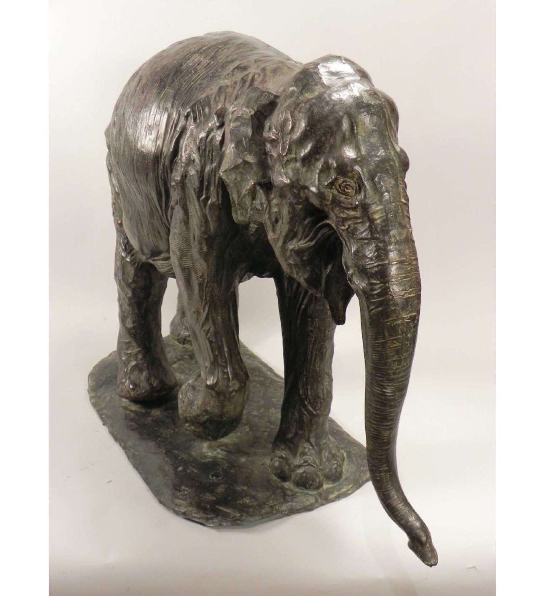 Rembrandt Bugatti(1884 - 1916)+Bronze "Éléphant en marche"-photo-1