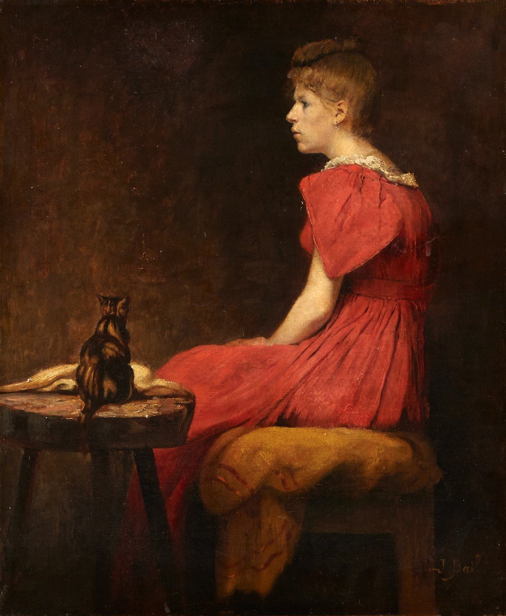 Woman With Cat By Joseph Bail -photo-2