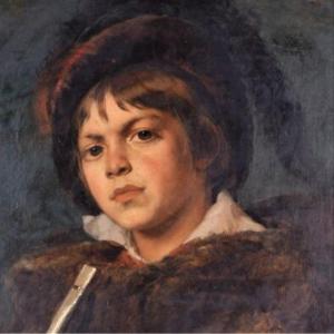 Portrait d'Un Garçon Avec Une Flûte - Léon Herbo (1850-1907)