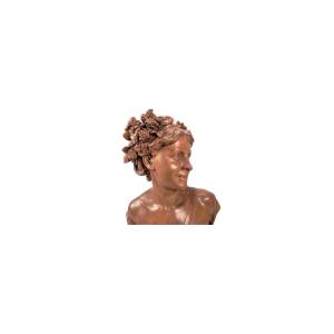 Carpeaux Jean-Baptiste (1827-1875)+ Buste en terre cuite, Francine