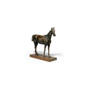 Louis Alfred Joseph CUVELIER, Bronze + Cheval de course à l'arrêt