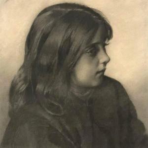  Portrait d'une jeune fille par H. Axenfeld