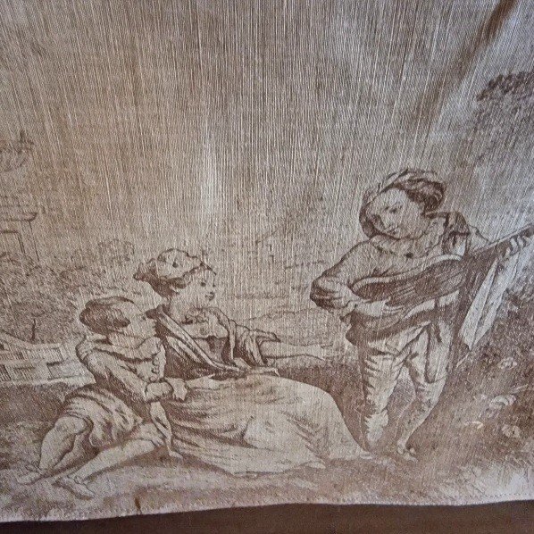 19th Century Printed Canvas Wall Hanging - "grisail"le Style - Jb Huet-photo-4