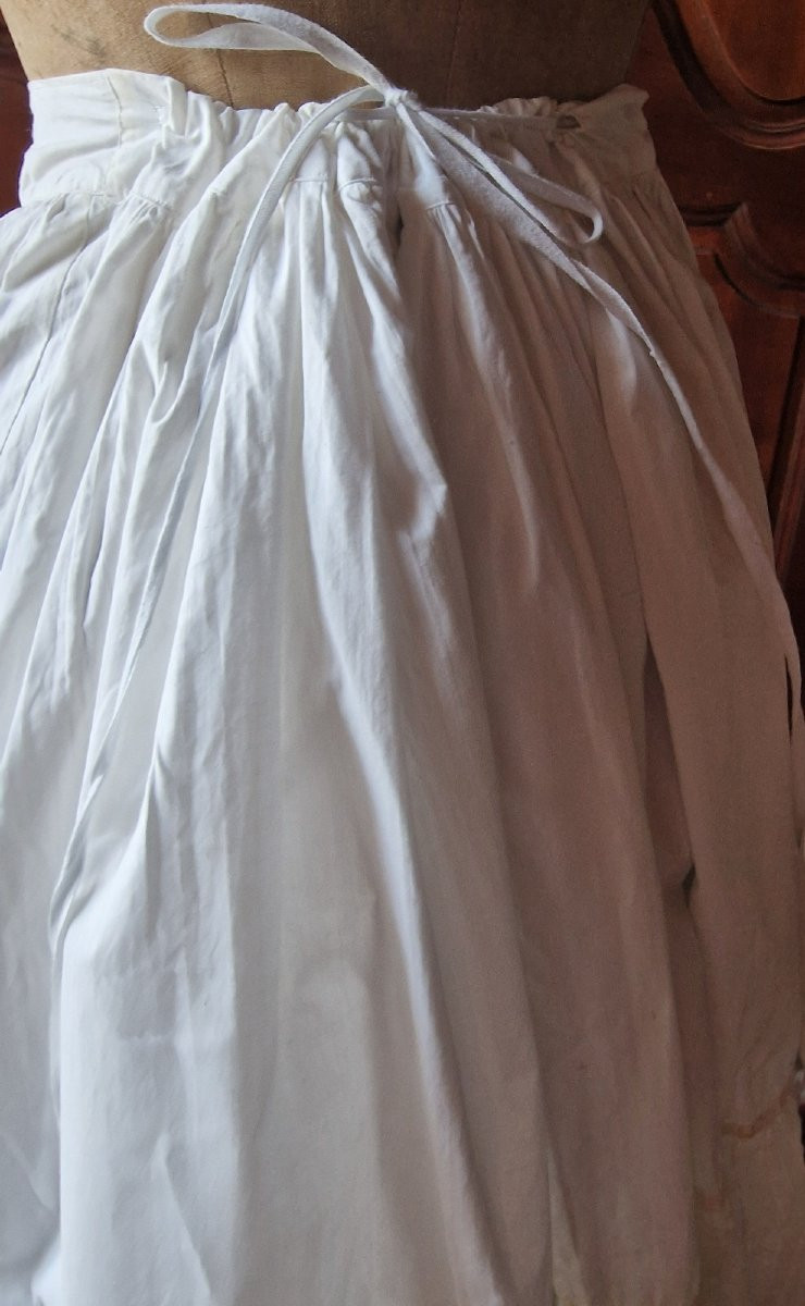Wedding Petticoat - Circa 1890/1900 - Lace - Ribbon - White-photo-3