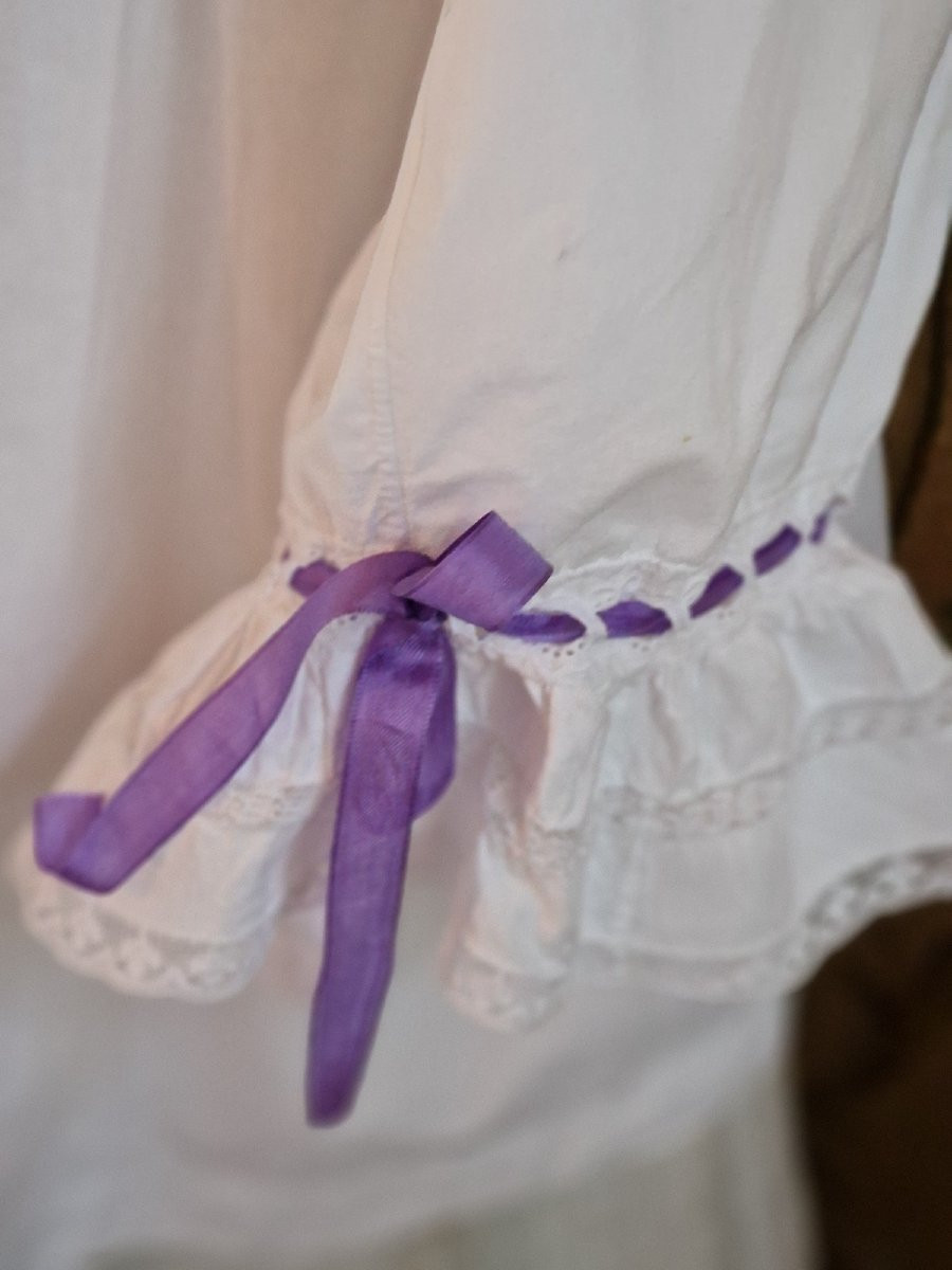 CHEMISE FEMININE - DENTELLE, PLIS ET RUBANS - FIN XIXème --photo-4
