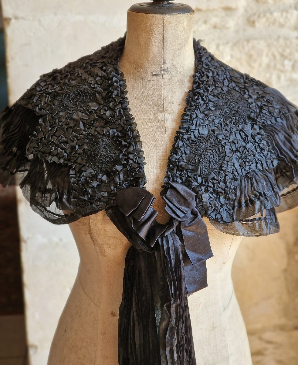 Cape Or Evening Shoulder Cover - Silk And Chiffon - 1900-photo-3