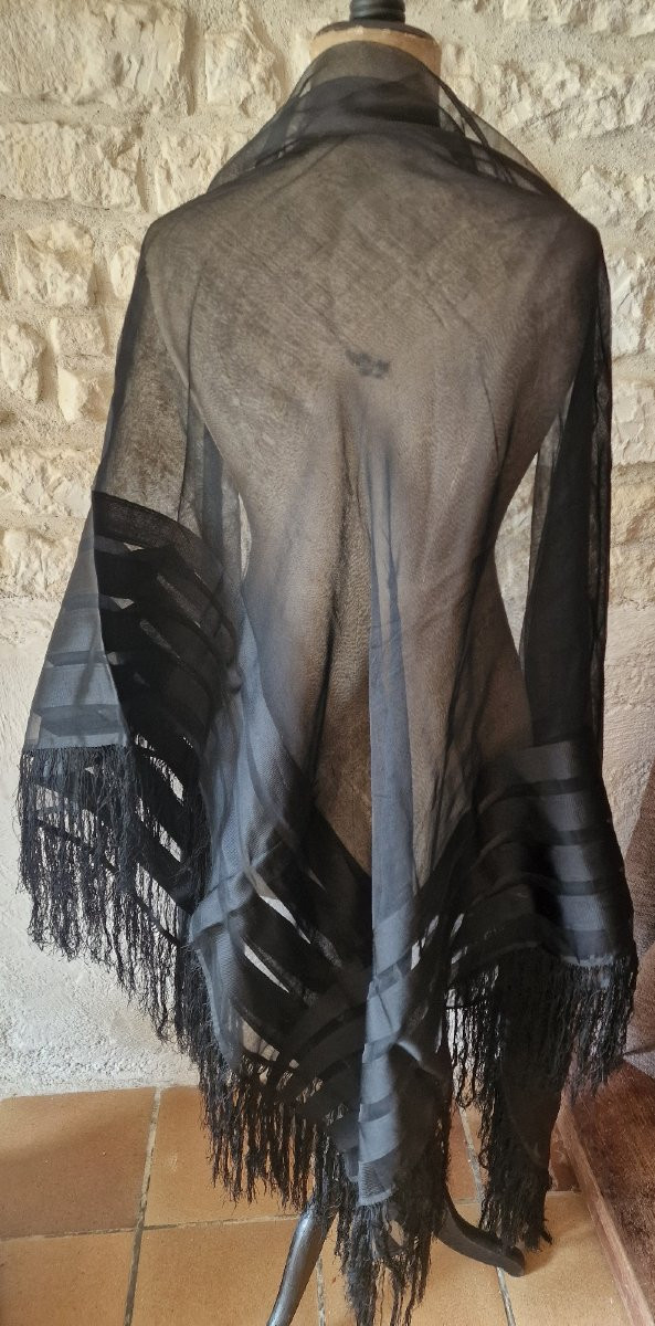 Grenadine Shawl - Black - Period Niii - Large Dimensions-photo-2