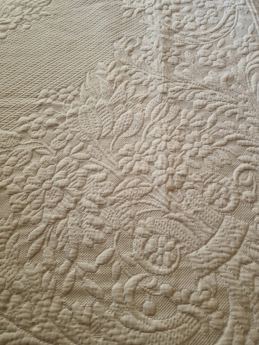 Wedding Blanket - White Pique - Provence - Beautiful Relief - N°1-photo-1