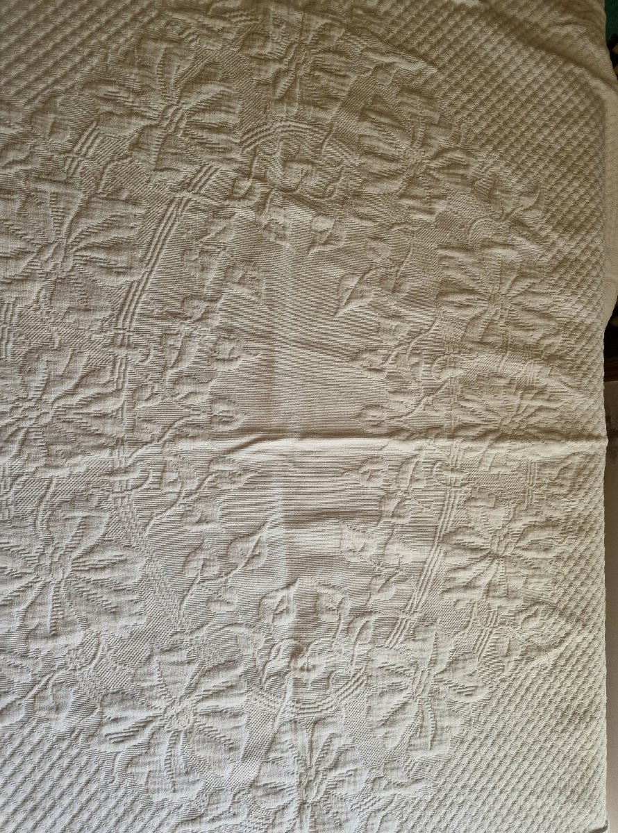 Wedding Blanket - Provence Origin - Beautiful Relief - White-photo-2
