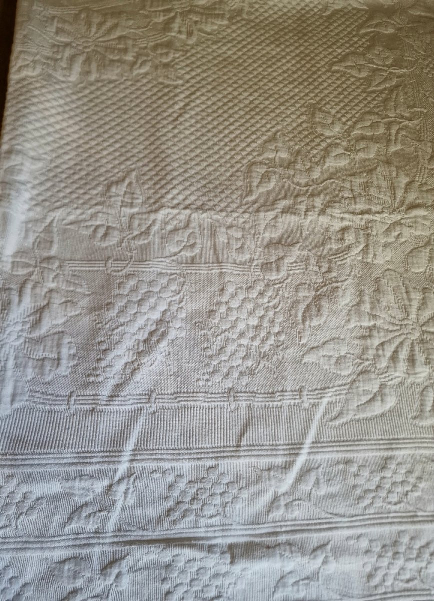 Wedding Blanket - Provence Origin - Beautiful Relief - White-photo-3