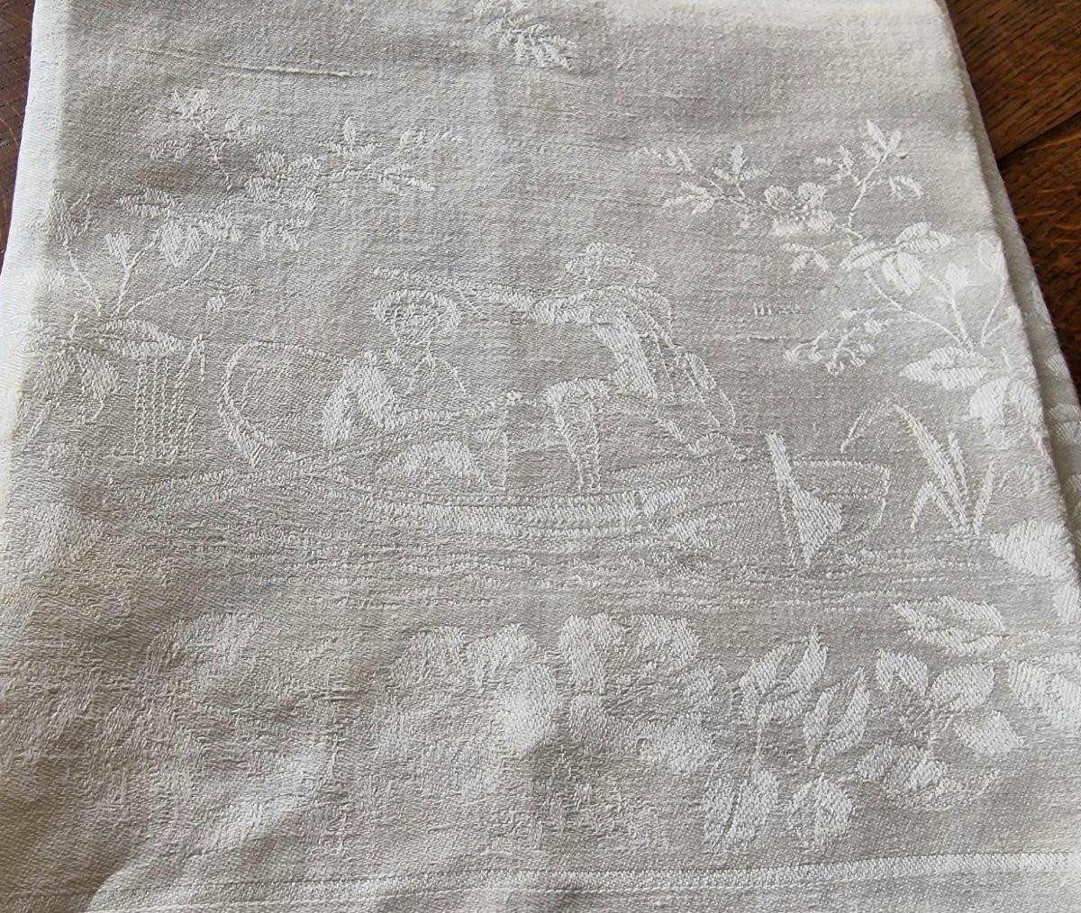 ENSEMBLE DE ONZE SERVIETTES DE TABLE - MOTIFS "CHASSE AUX CANARDS" - MONOGRAMME" CS"-photo-4