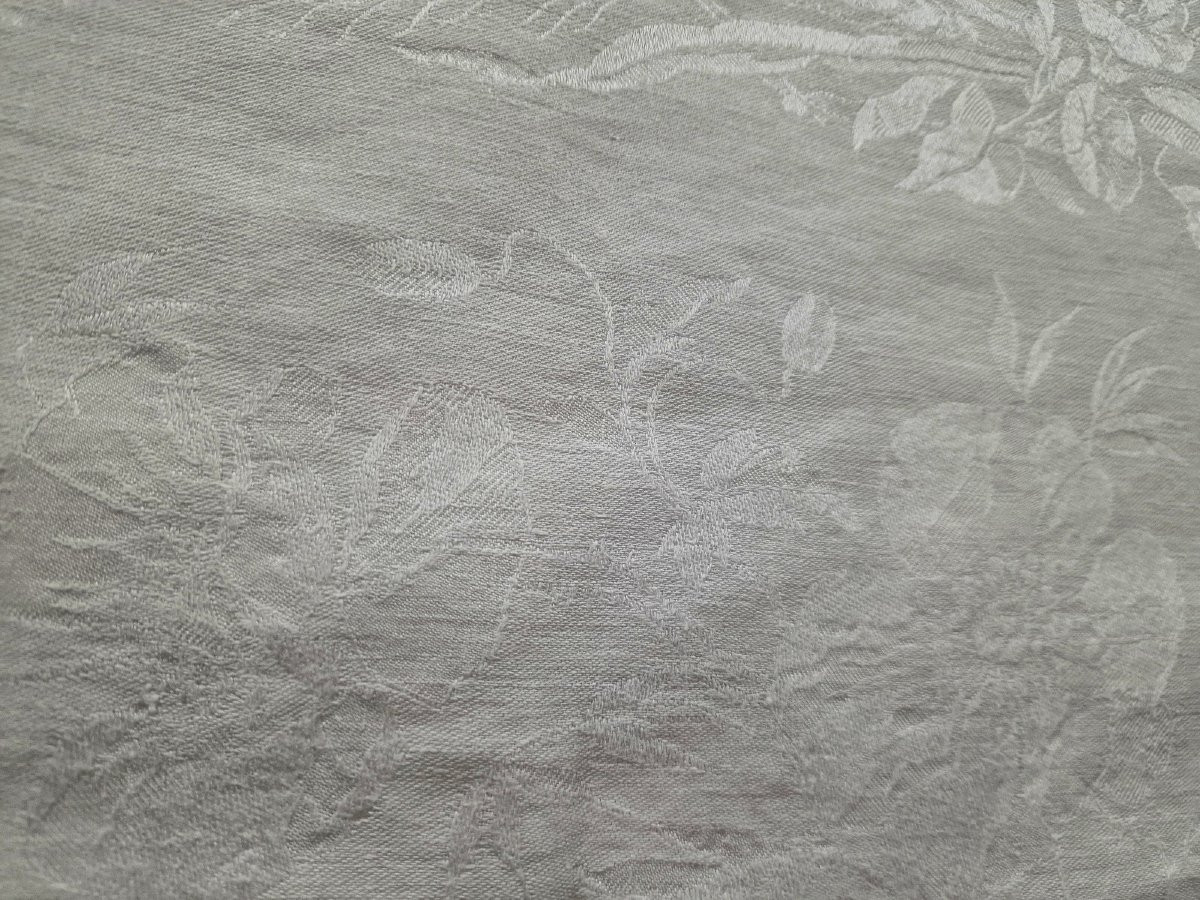 SERIE DE HUIT SERVIETTES DE TABLE - LIN   - MONOGRAMME JF - XIXème-photo-2