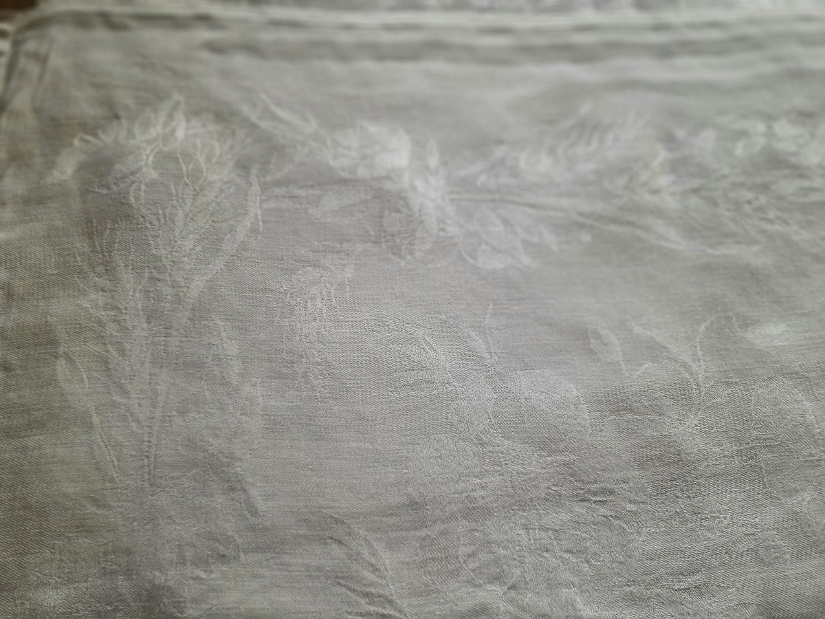 SERIE DE HUIT SERVIETTES DE TABLE - LIN   - MONOGRAMME JF - XIXème-photo-4