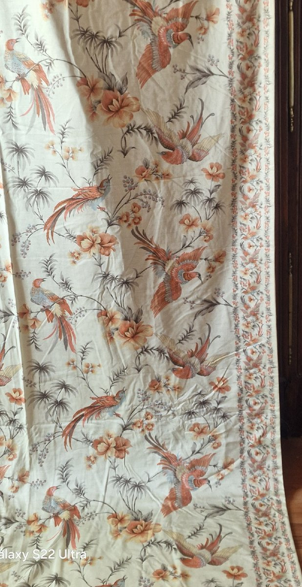 DEUXIEME PAIRE DE RIDEAUX COTON IMPRIME (identique a la première)-photo-2