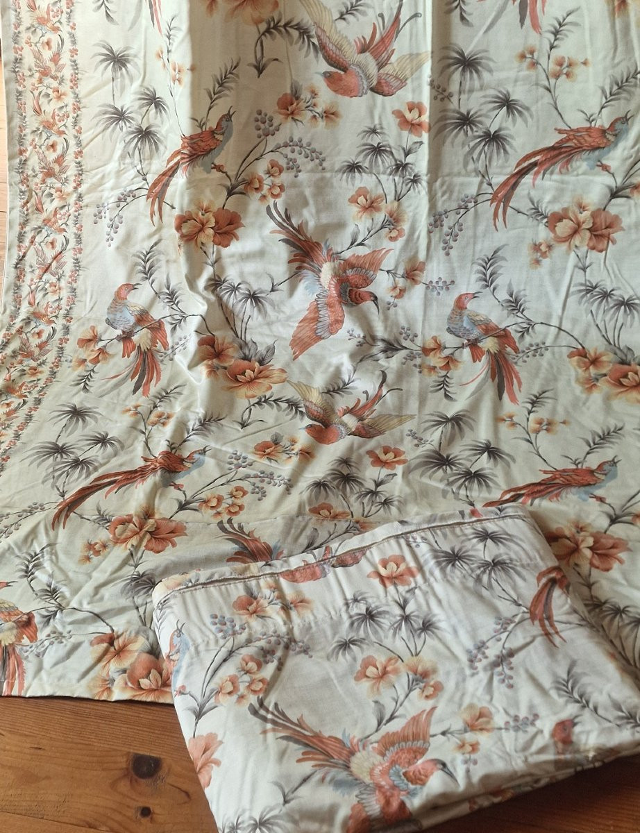 DEUXIEME PAIRE DE RIDEAUX COTON IMPRIME (identique a la première)-photo-4