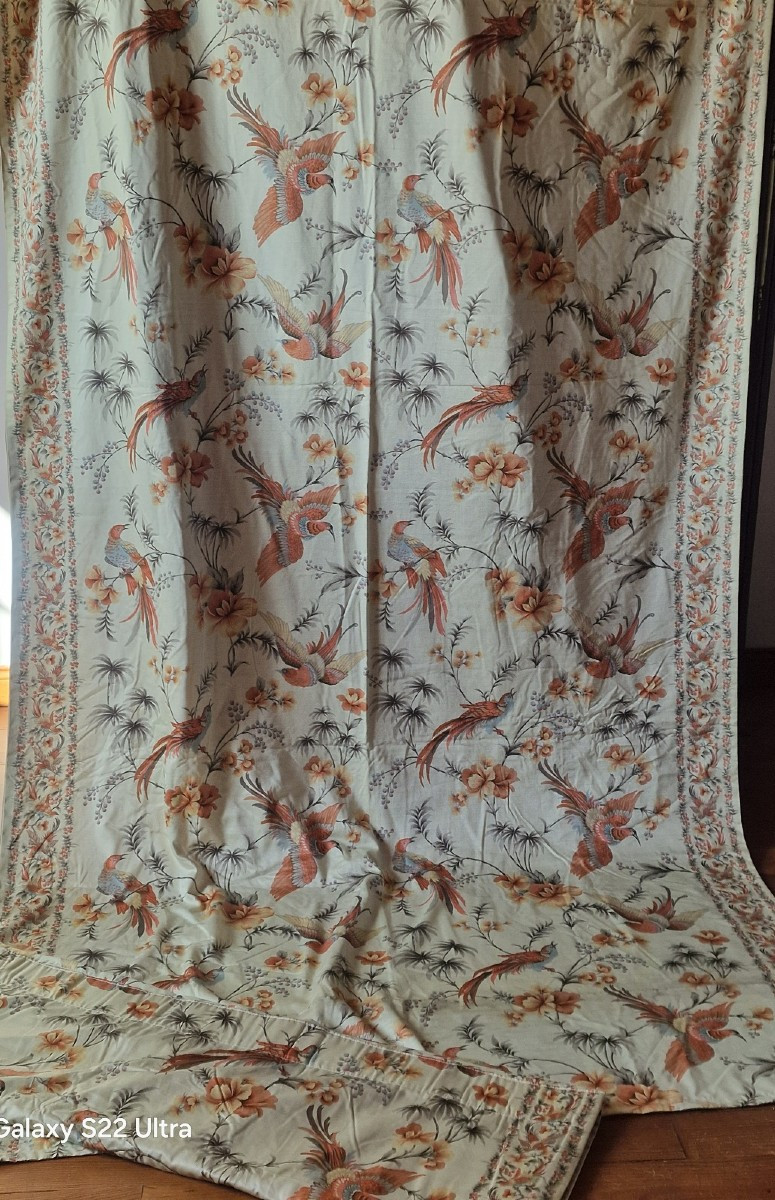 DEUXIEME PAIRE DE RIDEAUX COTON IMPRIME (identique a la première)