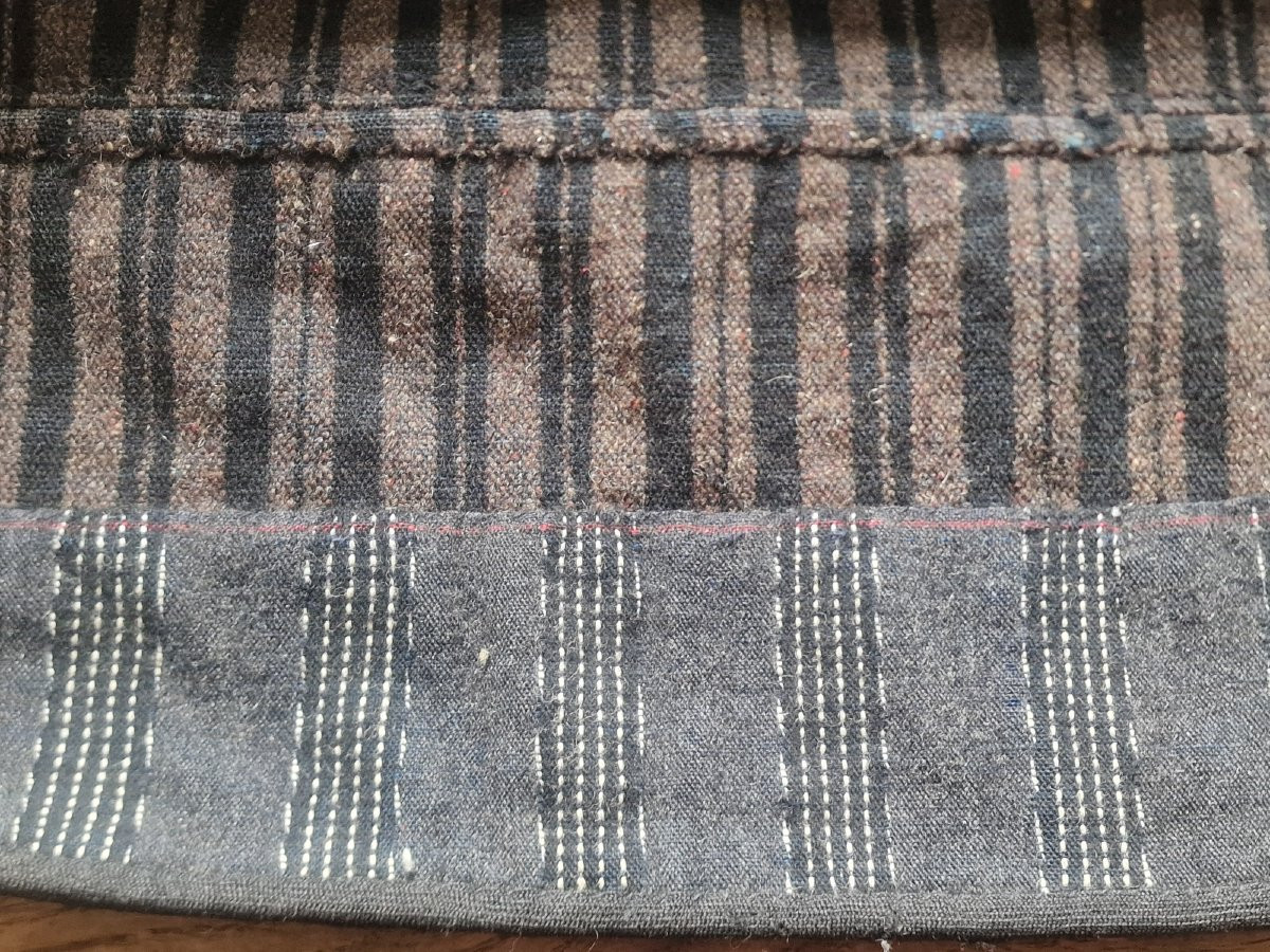 JUPON DROGUET RAYURES - 1850/1880 - ARTISANAL - ORIGINE OUEST DE LA FRANCE --photo-2