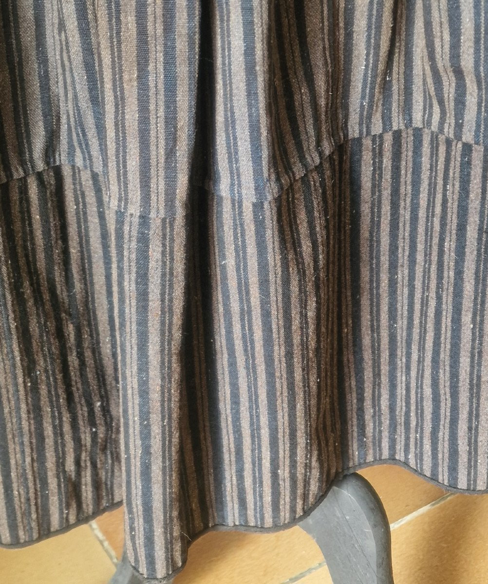 JUPON DROGUET RAYURES - 1850/1880 - ARTISANAL - ORIGINE OUEST DE LA FRANCE --photo-4