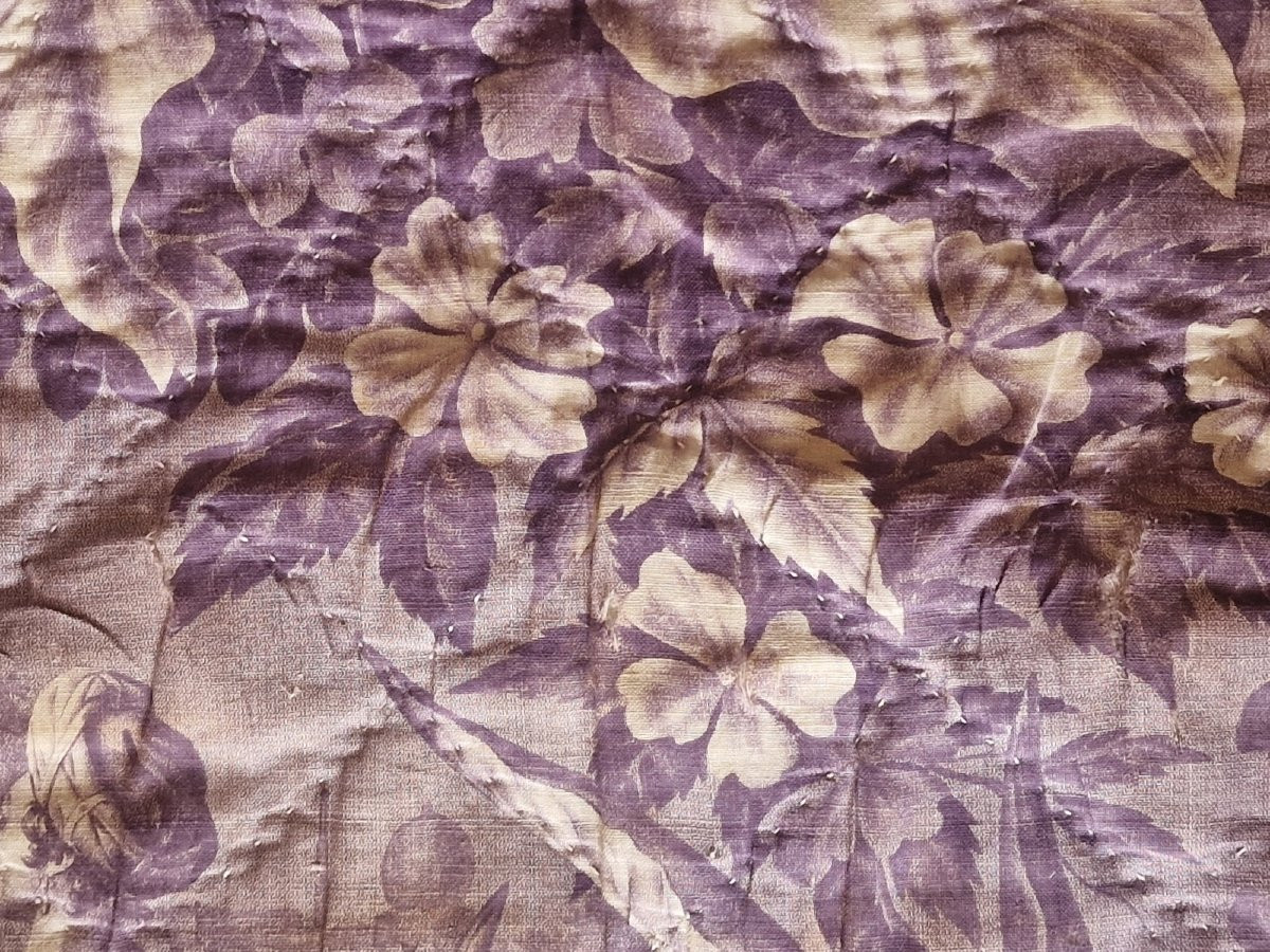 DESSUS DE COUSSIN : TOILE DE NANTES FIN XVIIIème APPLIQUE SUR LIN --photo-3