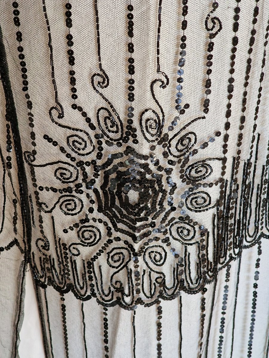 Pearl-embellished Dress Top - Black - Early 20th Century (ca. 1920)-photo-4