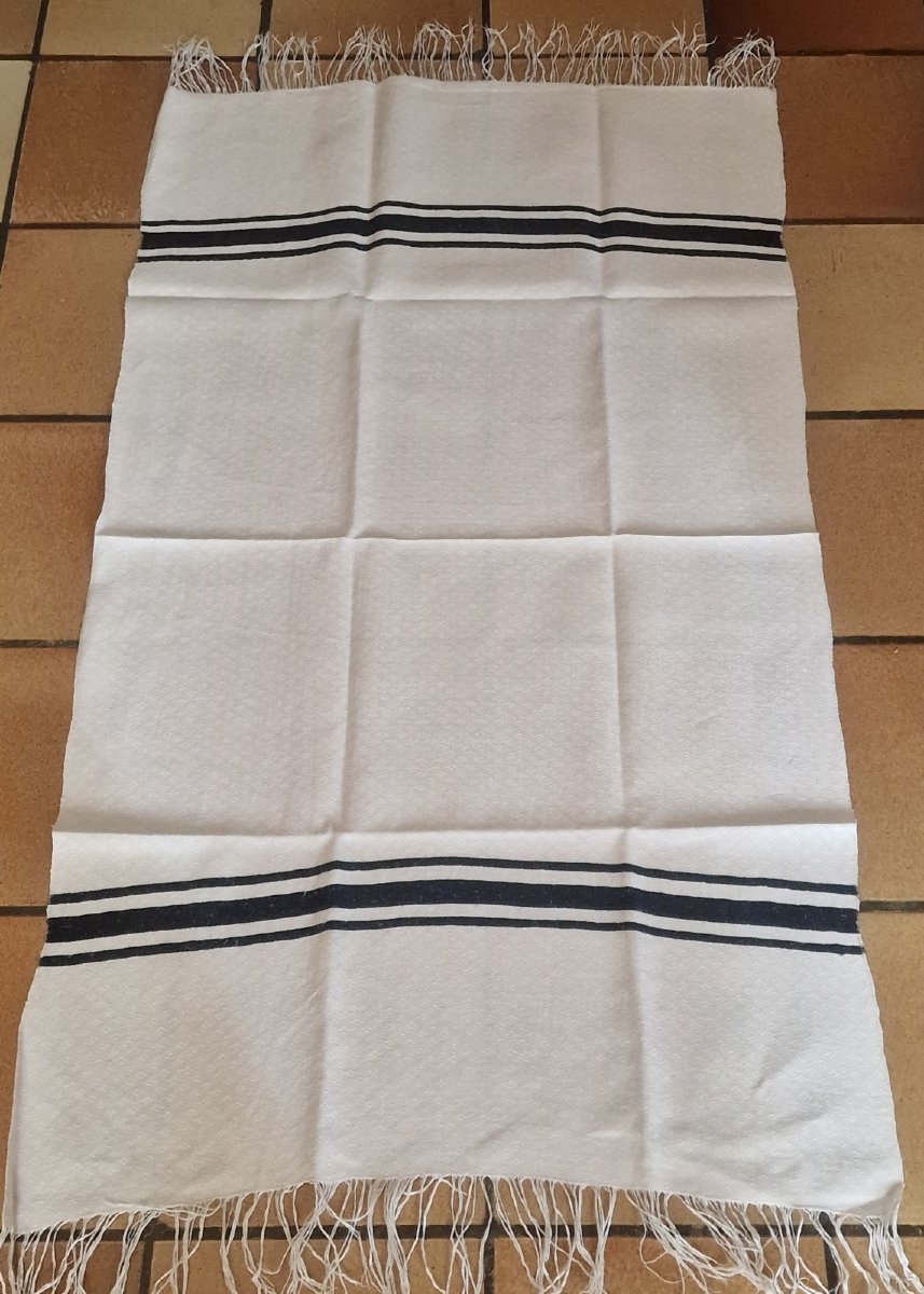 Two Bath Towels - Good Size - Blue Stripes-photo-2