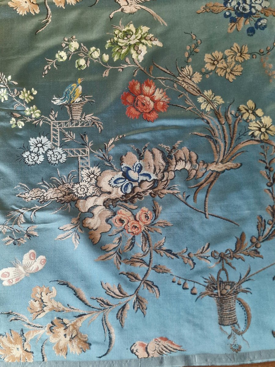 LAMPAS  A DECORS FLORAUX - OISEAUX - PANIERS- FEUILLAGES "CHINOISERIE" - -photo-2