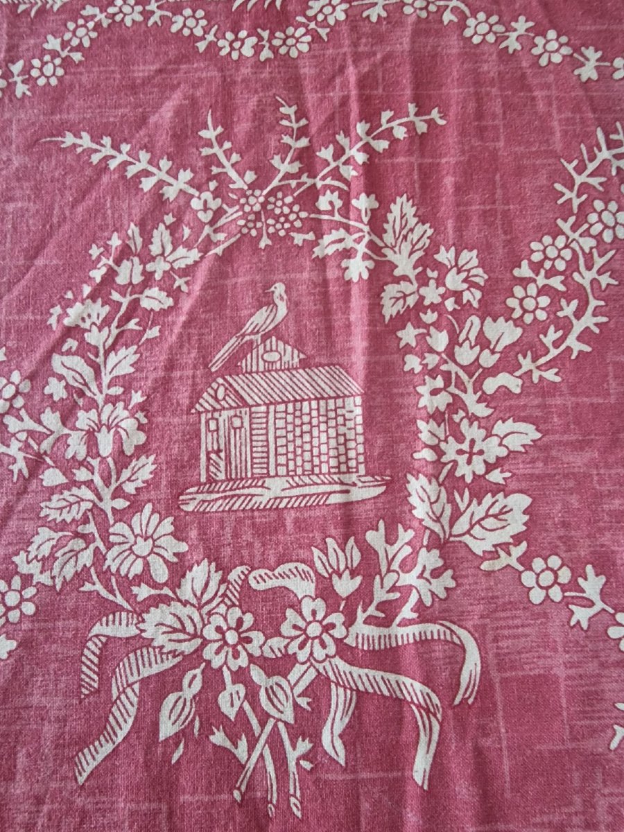 Toile De Jouy Designed By Pierre Frey - Pink Background With Character Motifs-photo-2