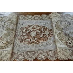 Organza Table Decor - Venice Point Lace - 19th Century Embroidery
