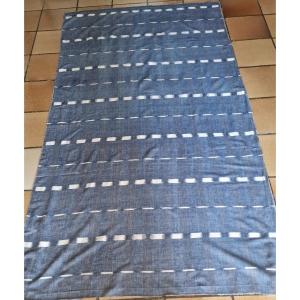 Pièce De Tissu Flammée - Indigo - XIXème - 