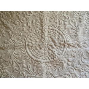 Wedding Blanket - White Pique - Provence - Beautiful Relief - N°1