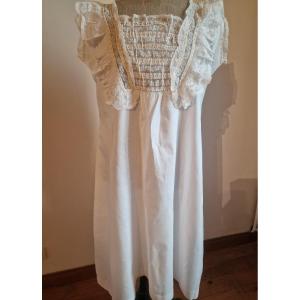 CHEMISE DE NUIT - XIXème - BLANCHE - DENTELLE