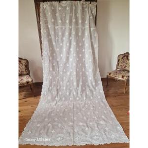 Cornely Curtain - Fleurs De Lys - Large Sizes - White
