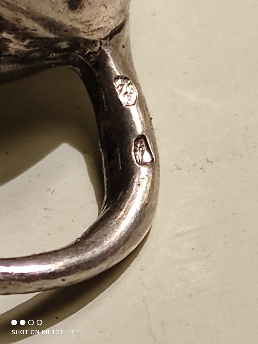 Petite  Sculpture  Taureau   Argent  et  Marbre  Début  XXème-photo-2
