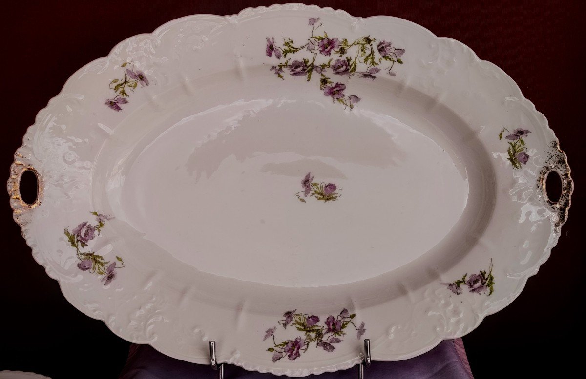 Partie  De  Service  De  Table  Vaisselle  Porcelaine  De  Paris  Fin  XIXème -photo-2