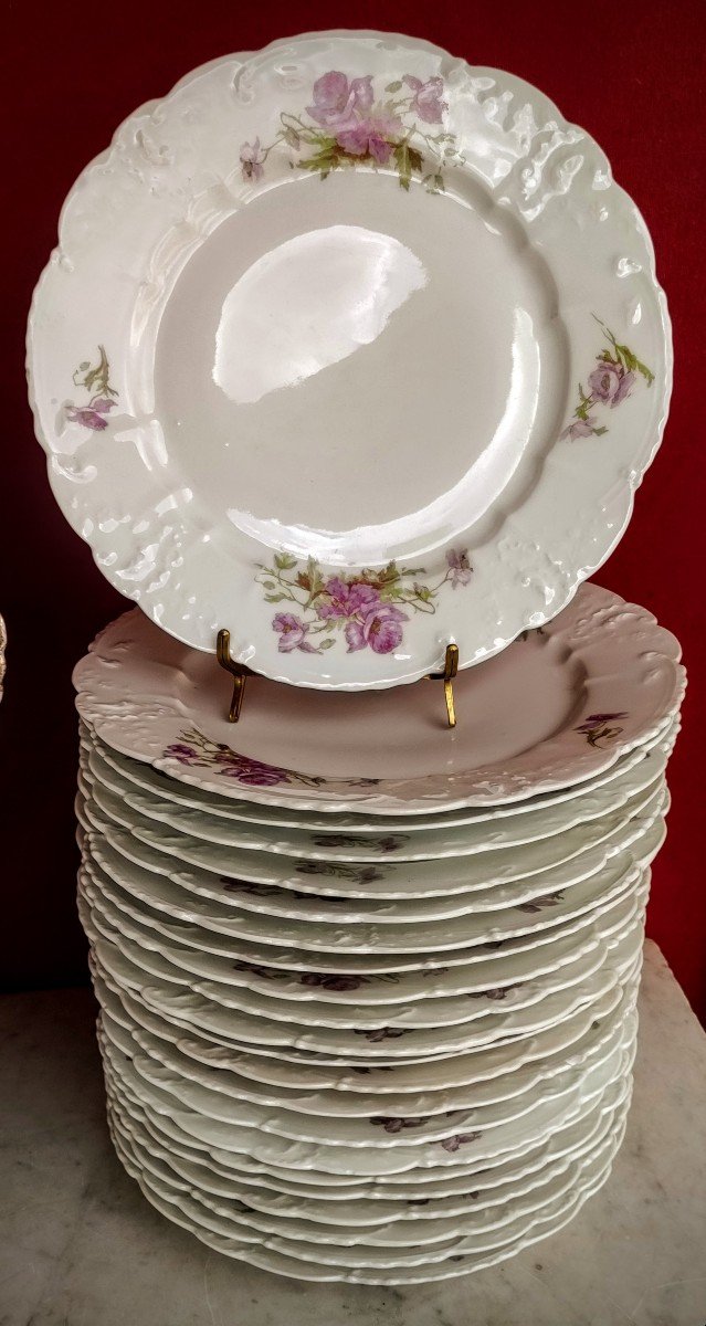 Partie  De  Service  De  Table  Vaisselle  Porcelaine  De  Paris  Fin  XIXème -photo-3