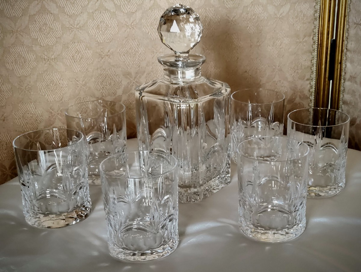 Service  à  Whisky  Cristal  6  Verres  et  Carafe -photo-1